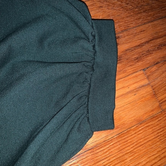 ELOQUII NWT size 18 XXL knee length dress plus size green puff sleeves holiday - Picture 6 of 9